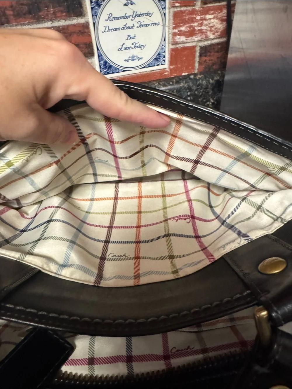 Coach Legacy Bleecker Leather Tote 11420 Black Tattersall Y2K Bag